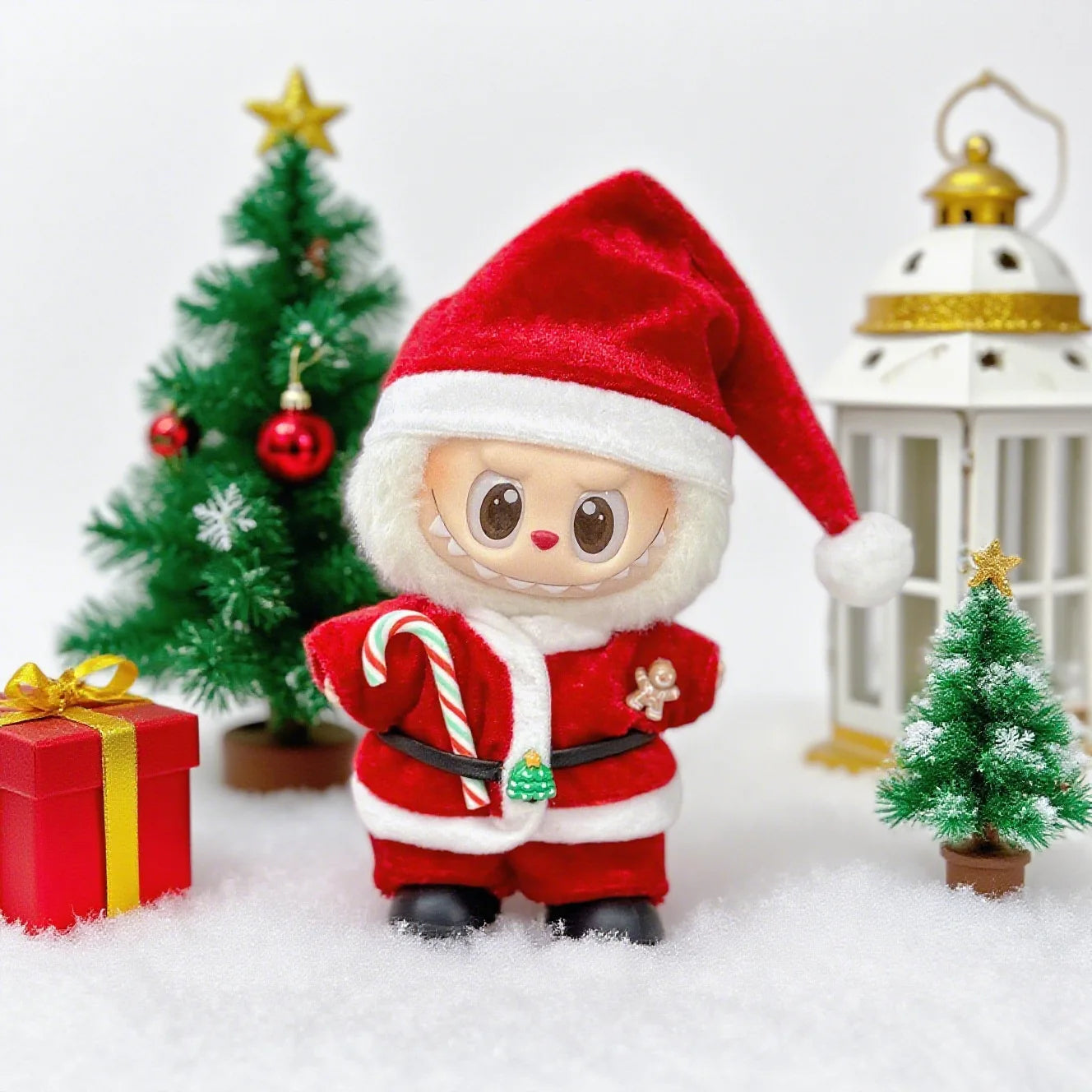 2025 NEW For 17cm Labubu Doll Christmas Clothes Christmas Red Deer Theme Set Labubu Accessories unique Christmas Gift
