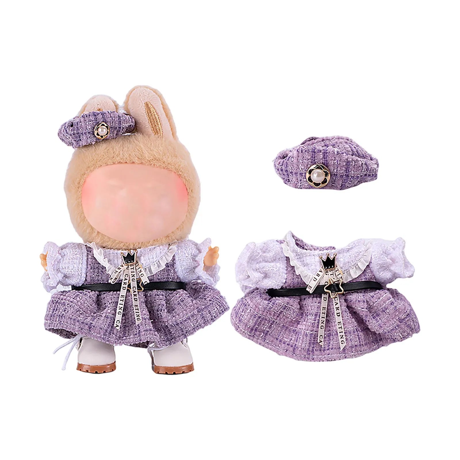 Doll Clothes Set For Labubu 17cm Plush Doll Accessories