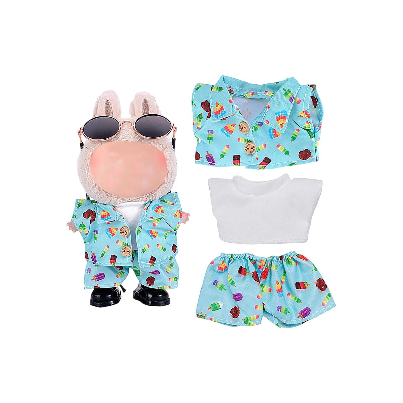 Doll Clothes Set For Labubu 17cm Plush Doll Accessories