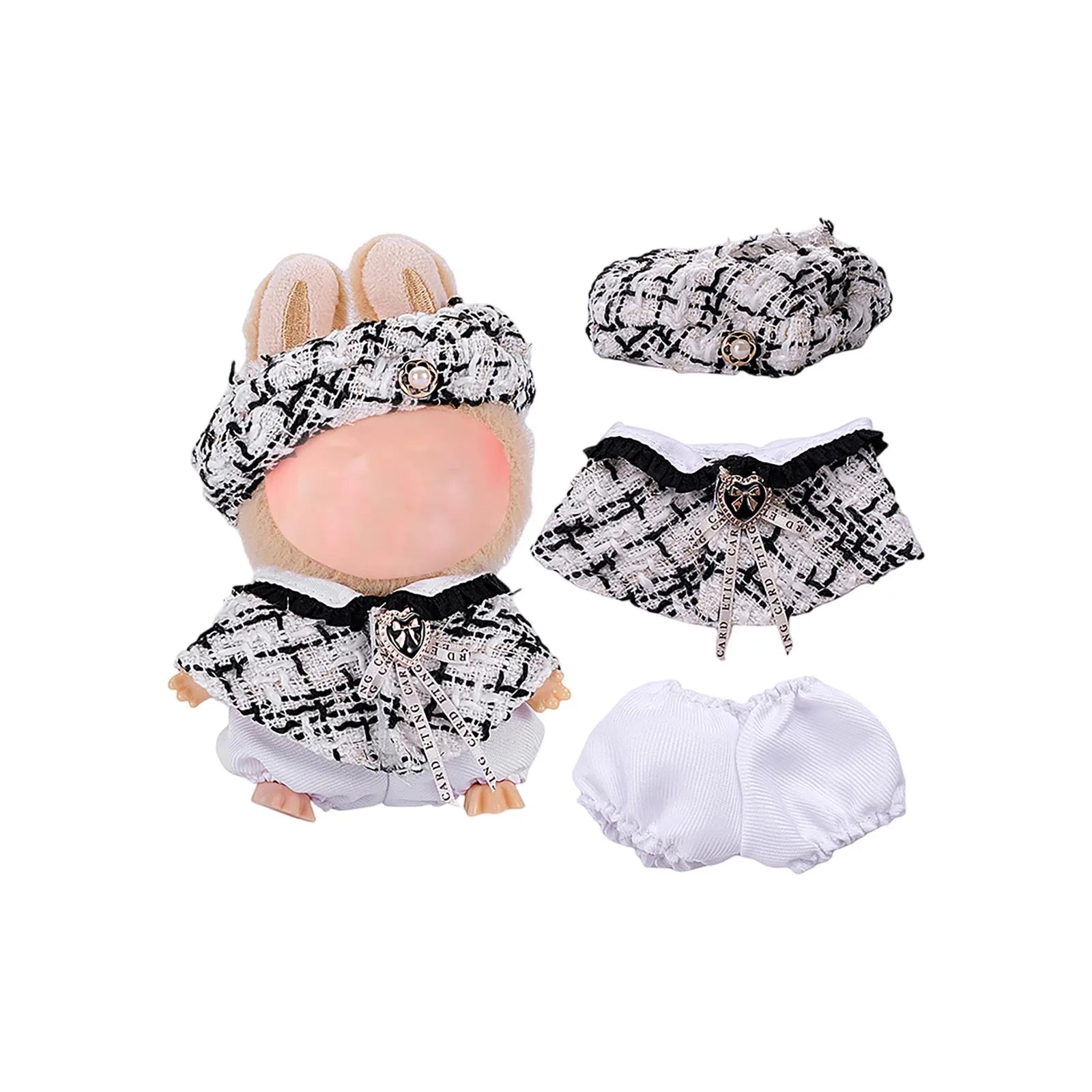 Doll Clothes Set For Labubu 17cm Plush Doll Accessories