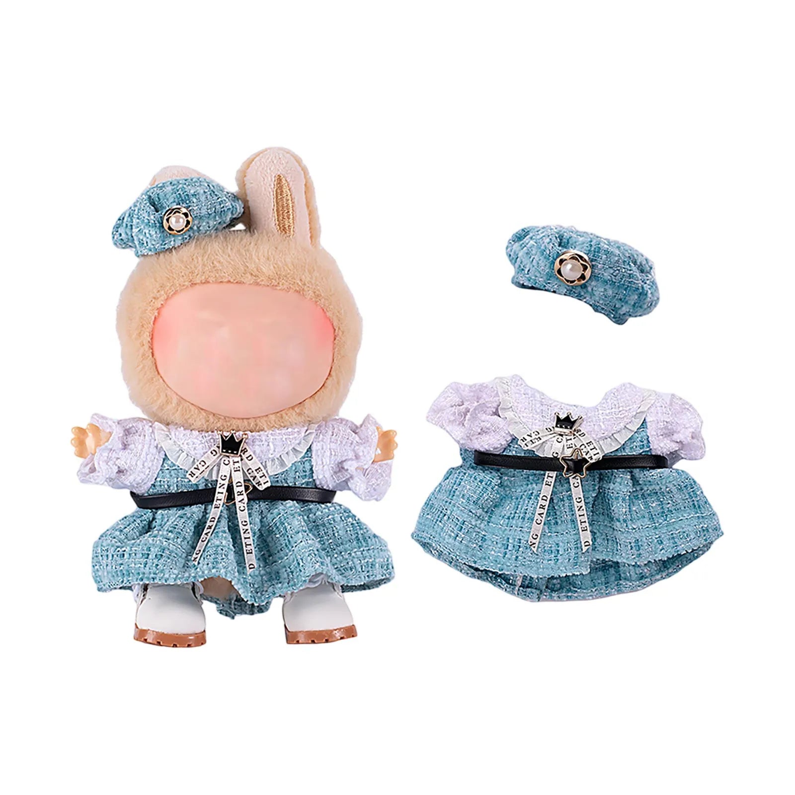 Doll Clothes Set For Labubu 17cm Plush Doll Accessories