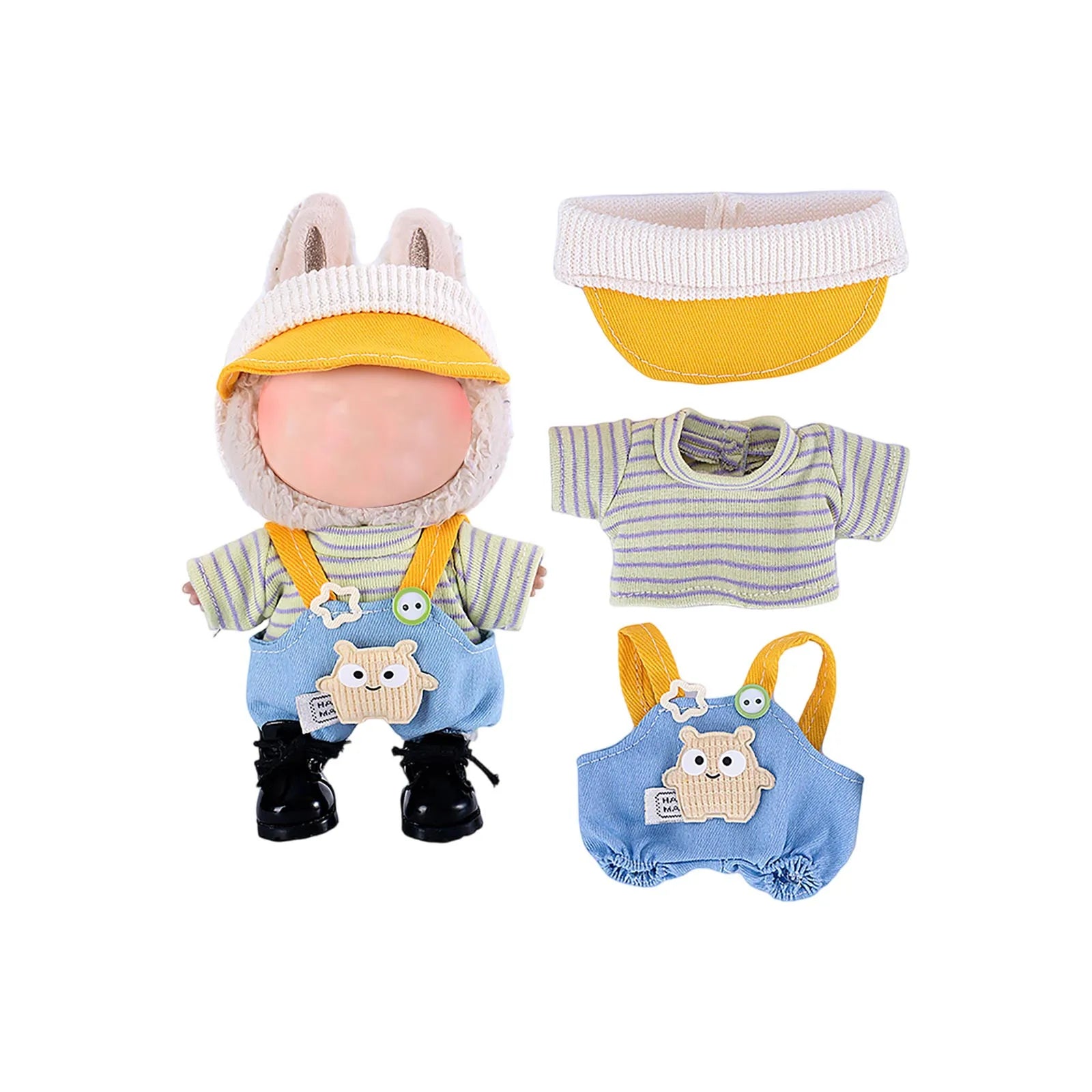Doll Clothes Set For Labubu 17cm Plush Doll Accessories