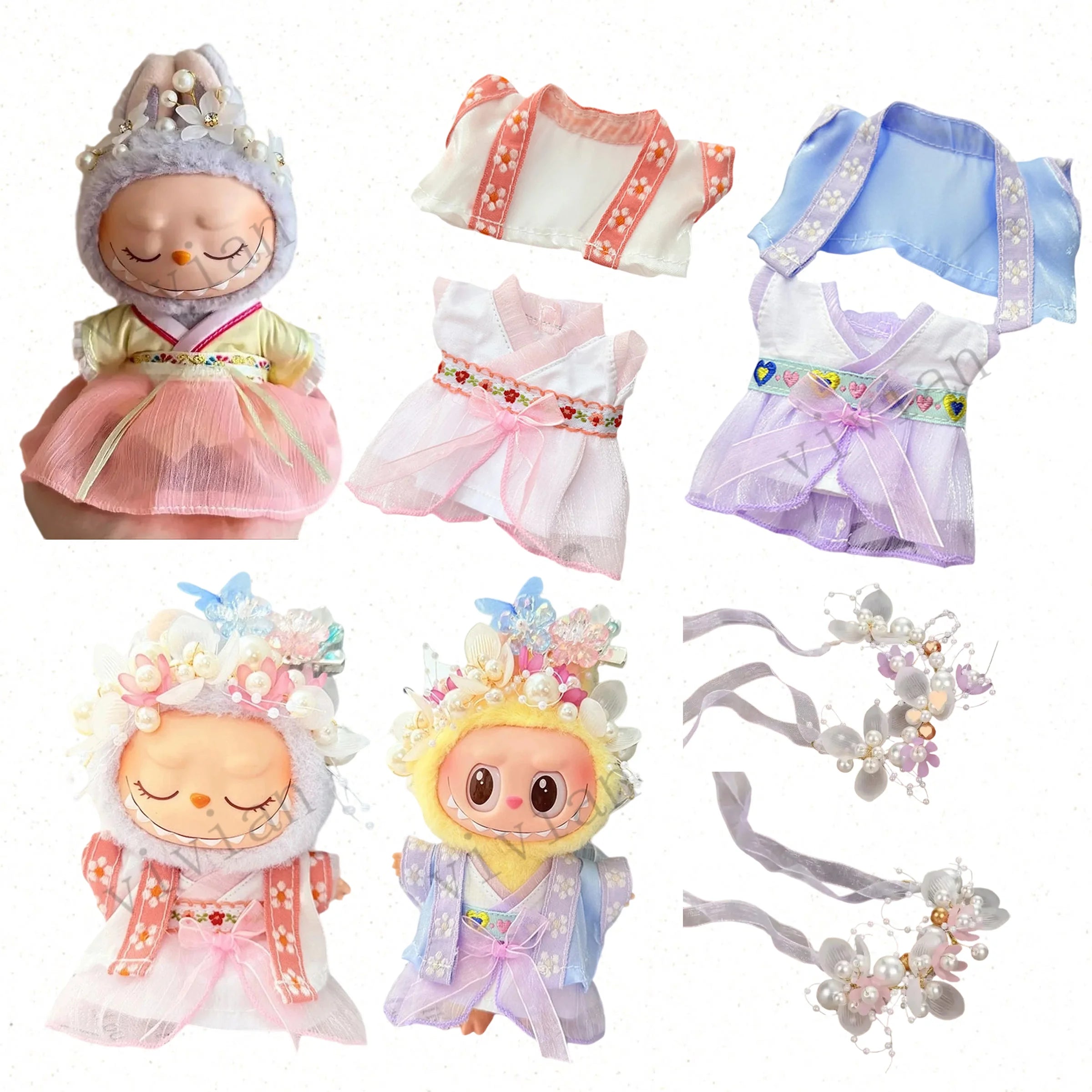 labubu V3 doll outfit National ancient style Mid-Autumn Festival Accessories
