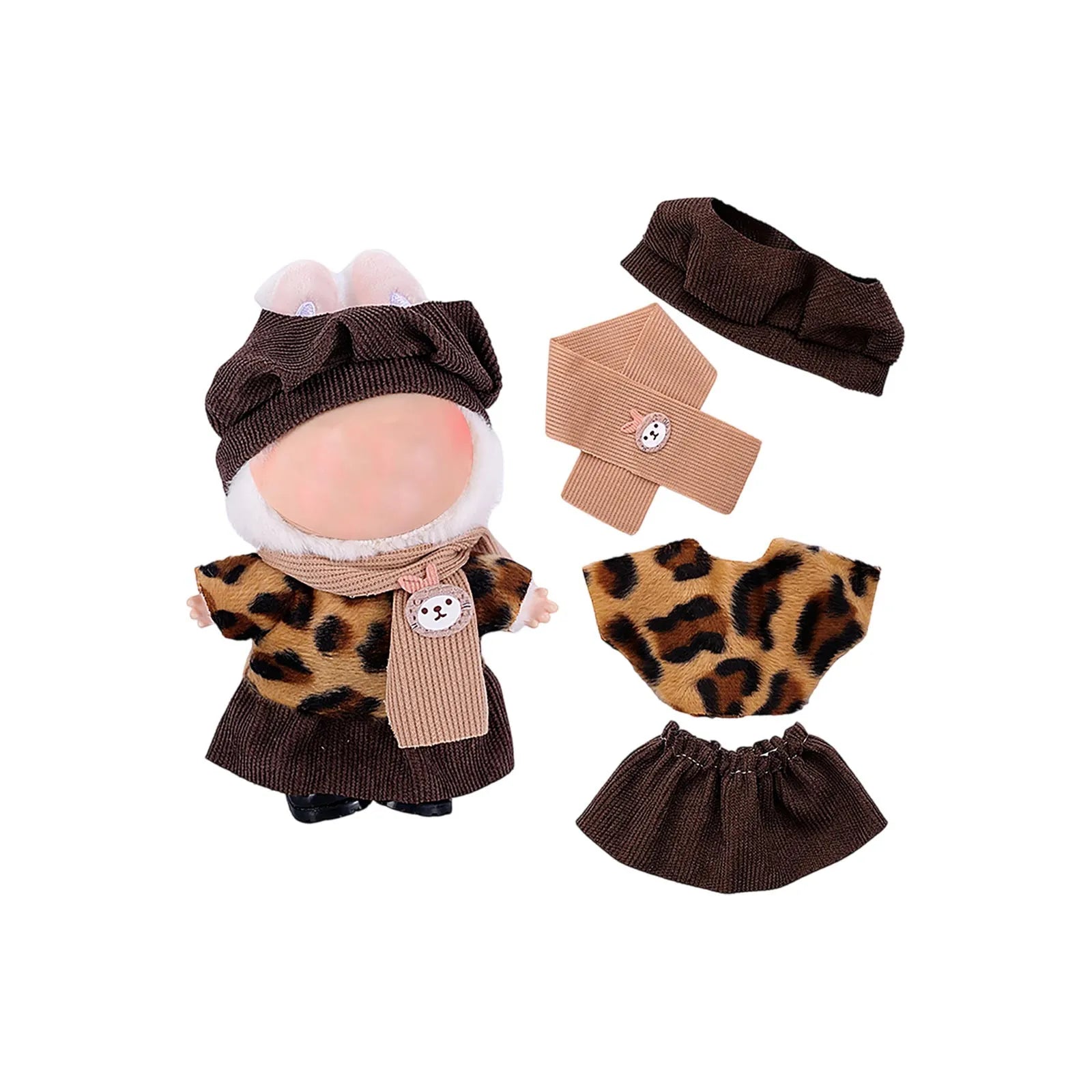 Doll Clothes Set For Labubu 17cm Plush Doll Accessories