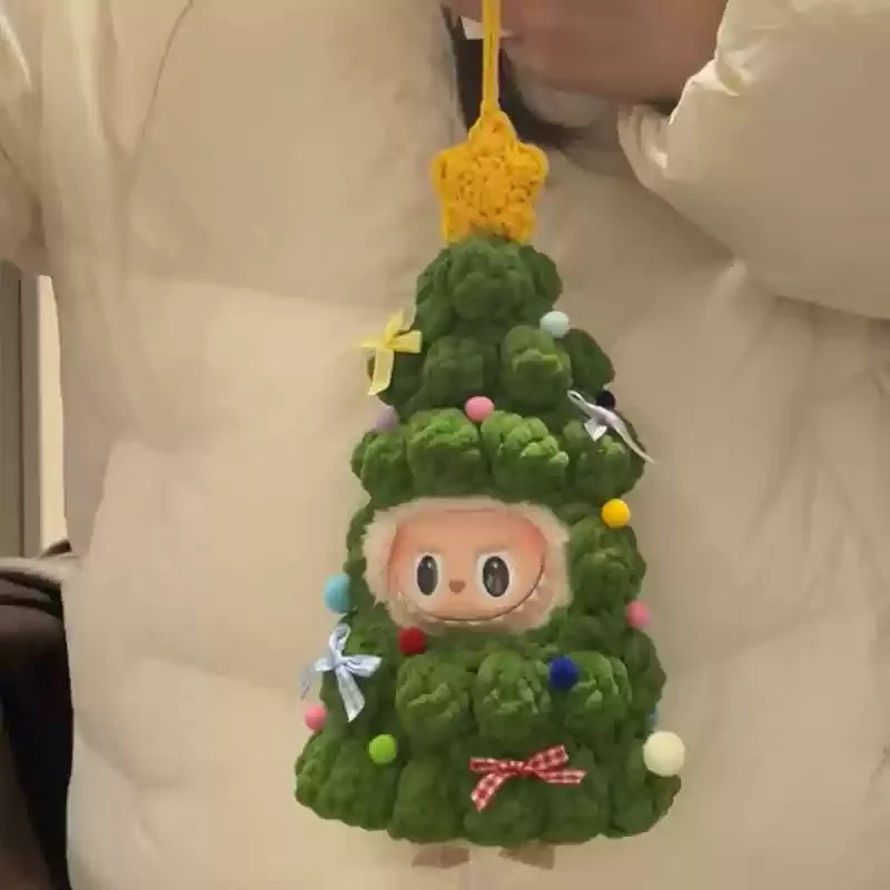 Clothes ONLY
Labubu Clothes Outfit Handmade Diy Material Package Knitted Crochet Christmas Tree Clothing 15/17cm Labubu Doll Christmas Gift