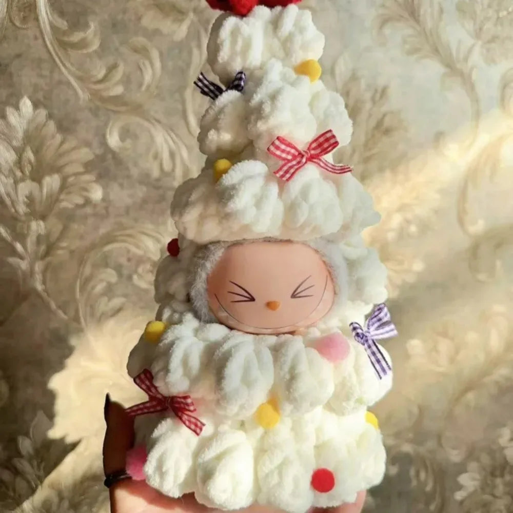 Clothes ONLY
Labubu Clothes Outfit Handmade Diy Material Package Knitted Crochet Christmas Tree Clothing 15/17cm Labubu Doll Christmas Gift