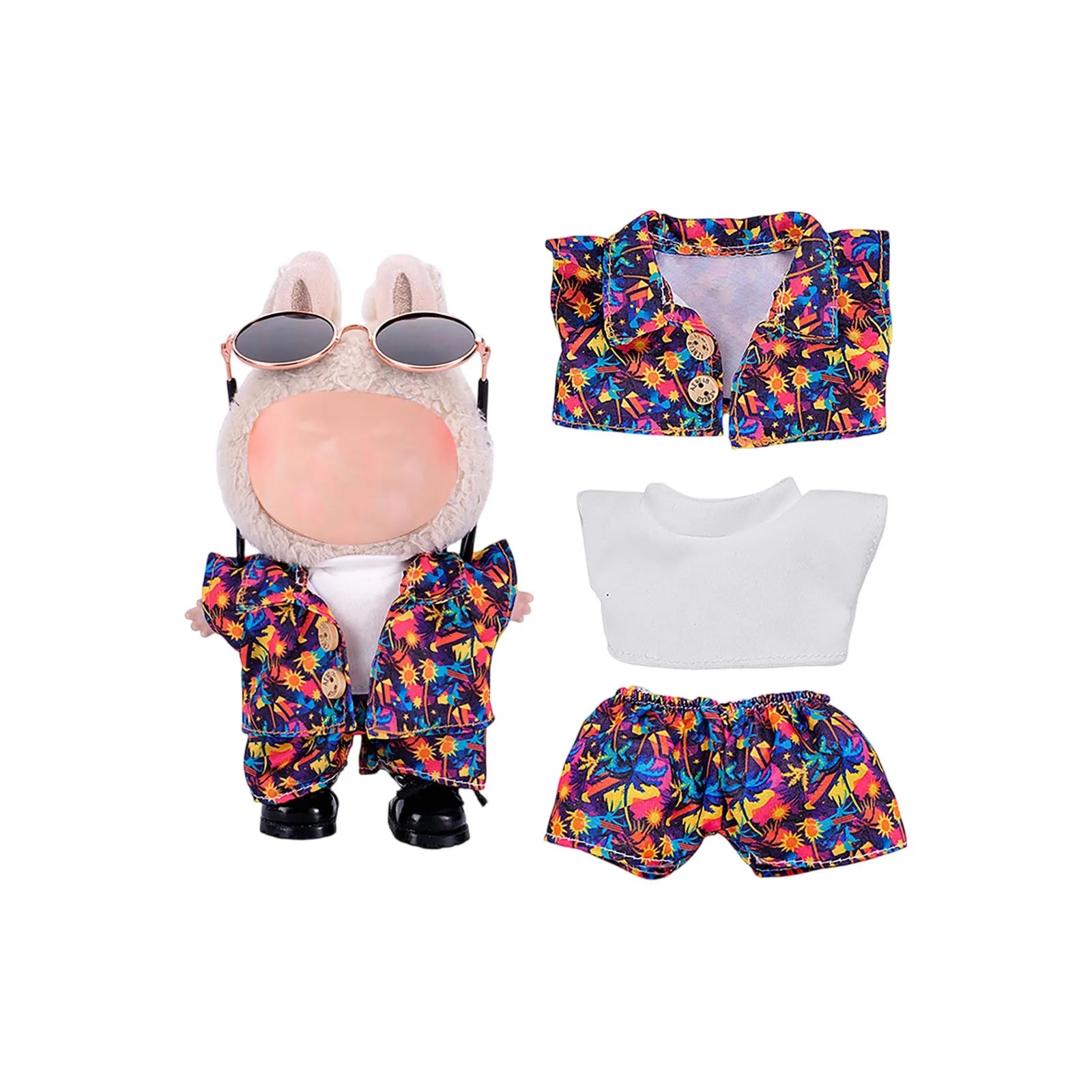 Doll Clothes Set For Labubu 17cm Plush Doll Accessories