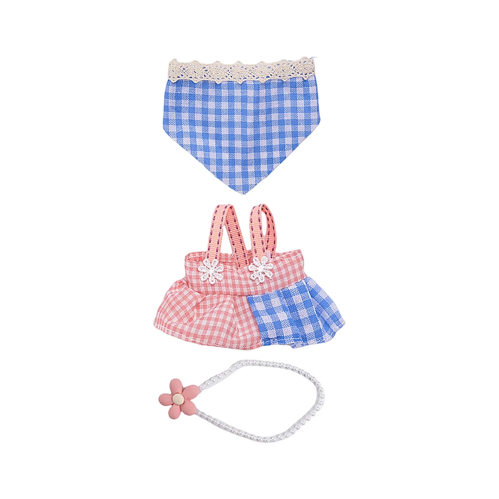 Doll Clothes Set For Labubu 17cm Plush Doll Accessories