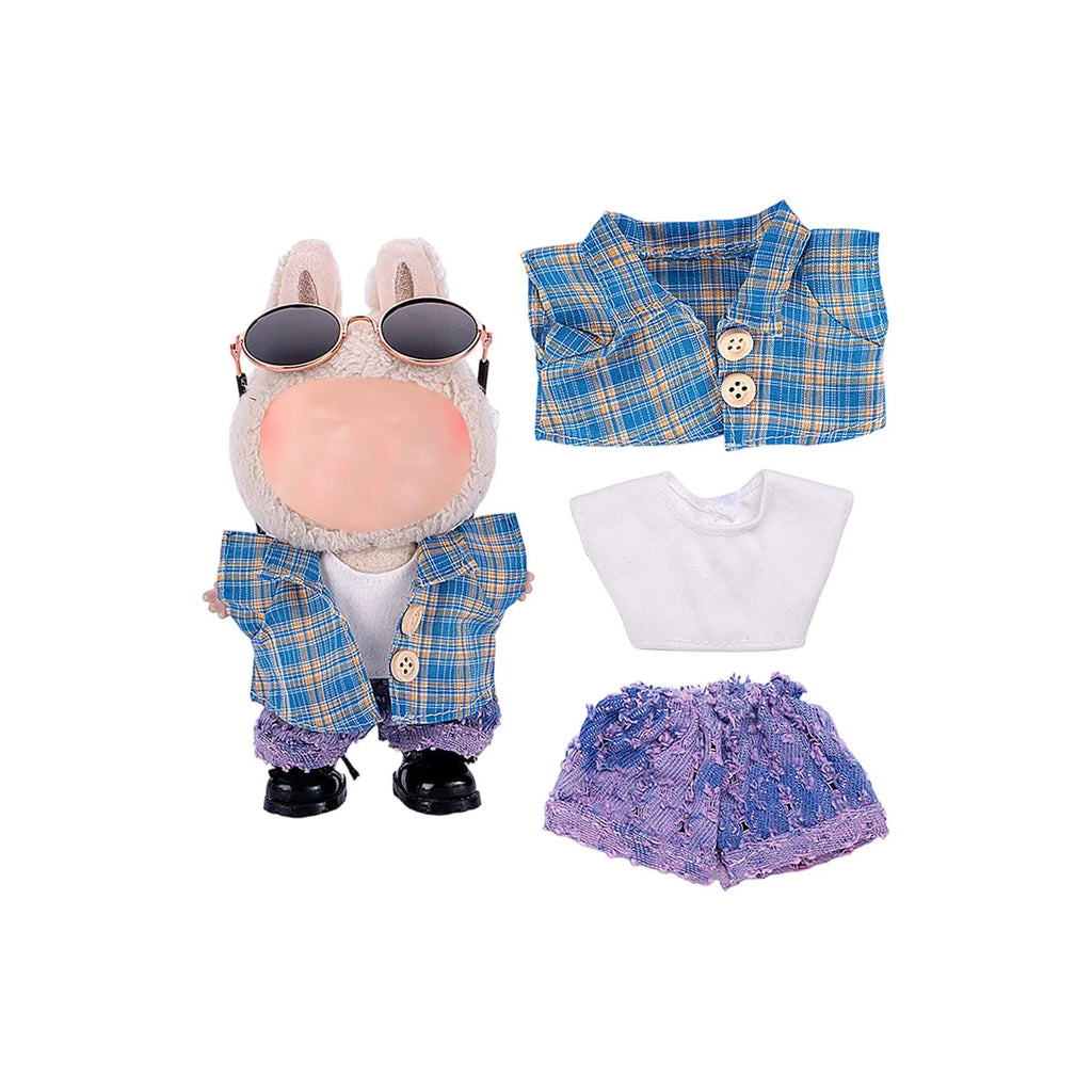 Doll Clothes Set For Labubu 17cm Plush Doll Accessories