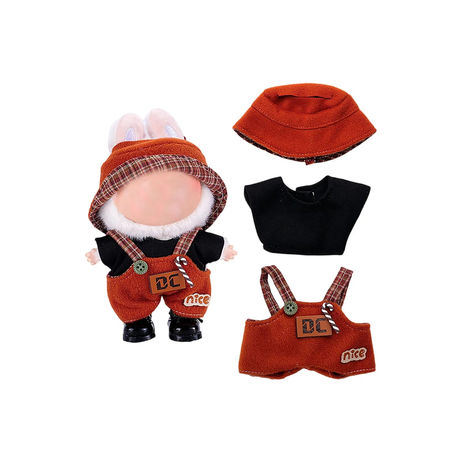 Doll Clothes Set For Labubu 17cm Plush Doll Accessories