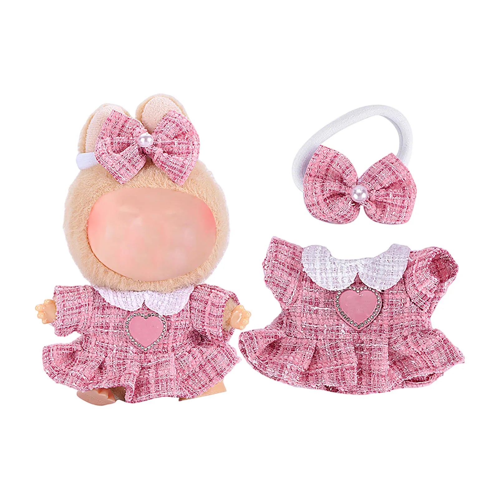 Doll Clothes Set For Labubu 17cm Plush Doll Accessories