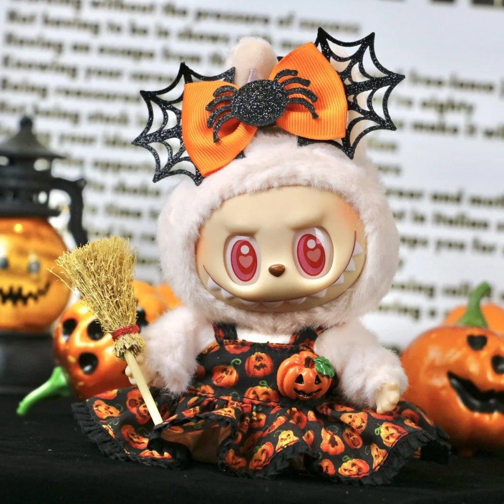 17cm Dolls Clothing For Labubu Outfit Accessories Sitting Party Halloween Trick-Or-Treat Series Accessory Black Cat Shirt