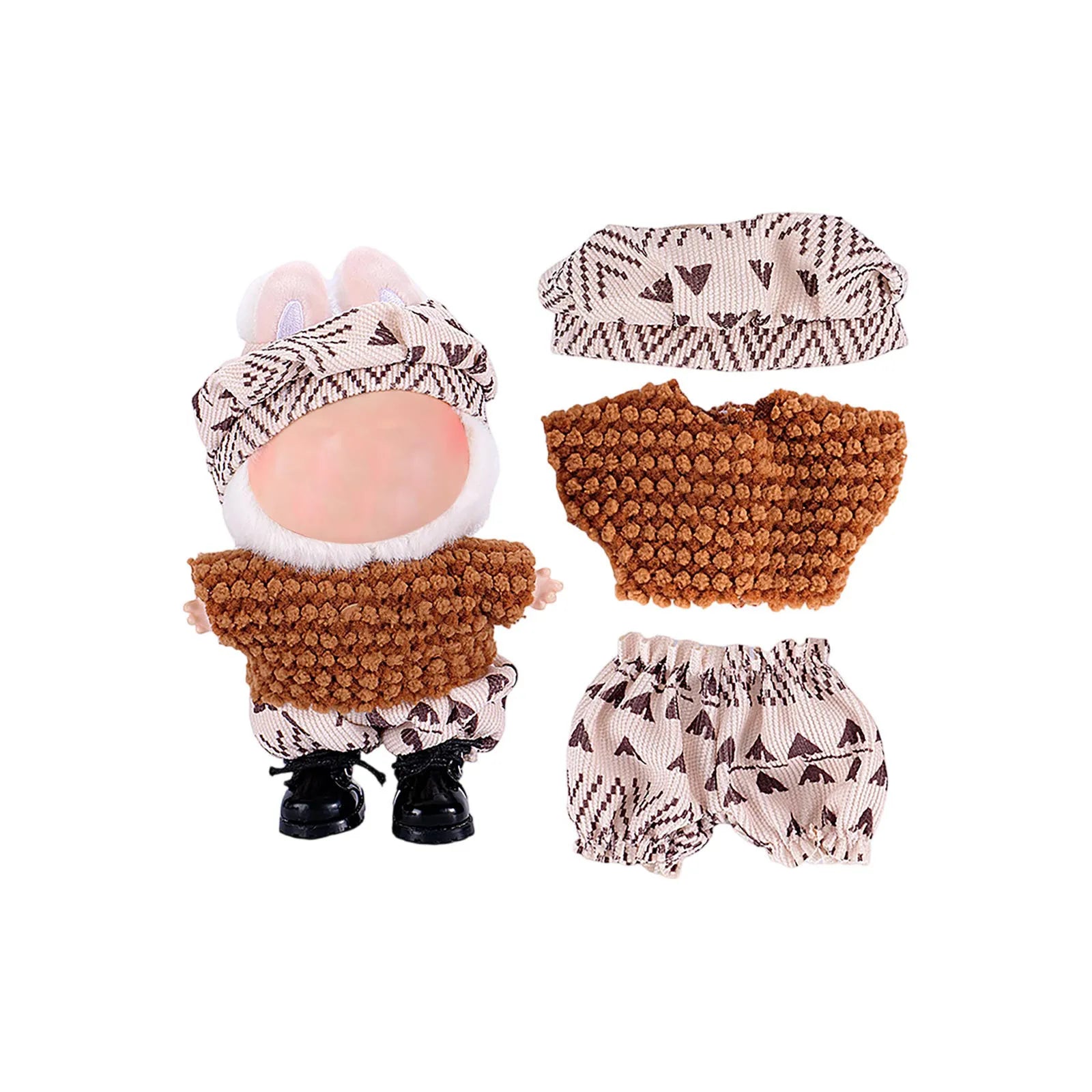 Doll Clothes Set For Labubu 17cm Plush Doll Accessories
