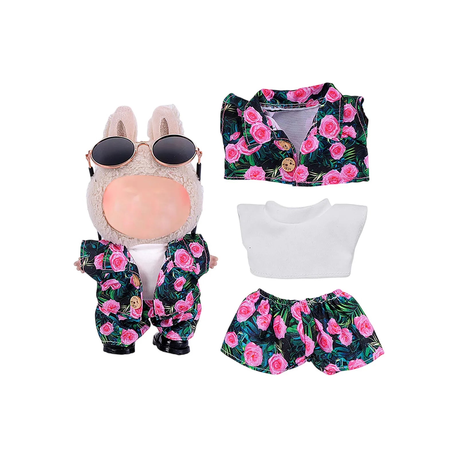 Doll Clothes Set For Labubu 17cm Plush Doll Accessories