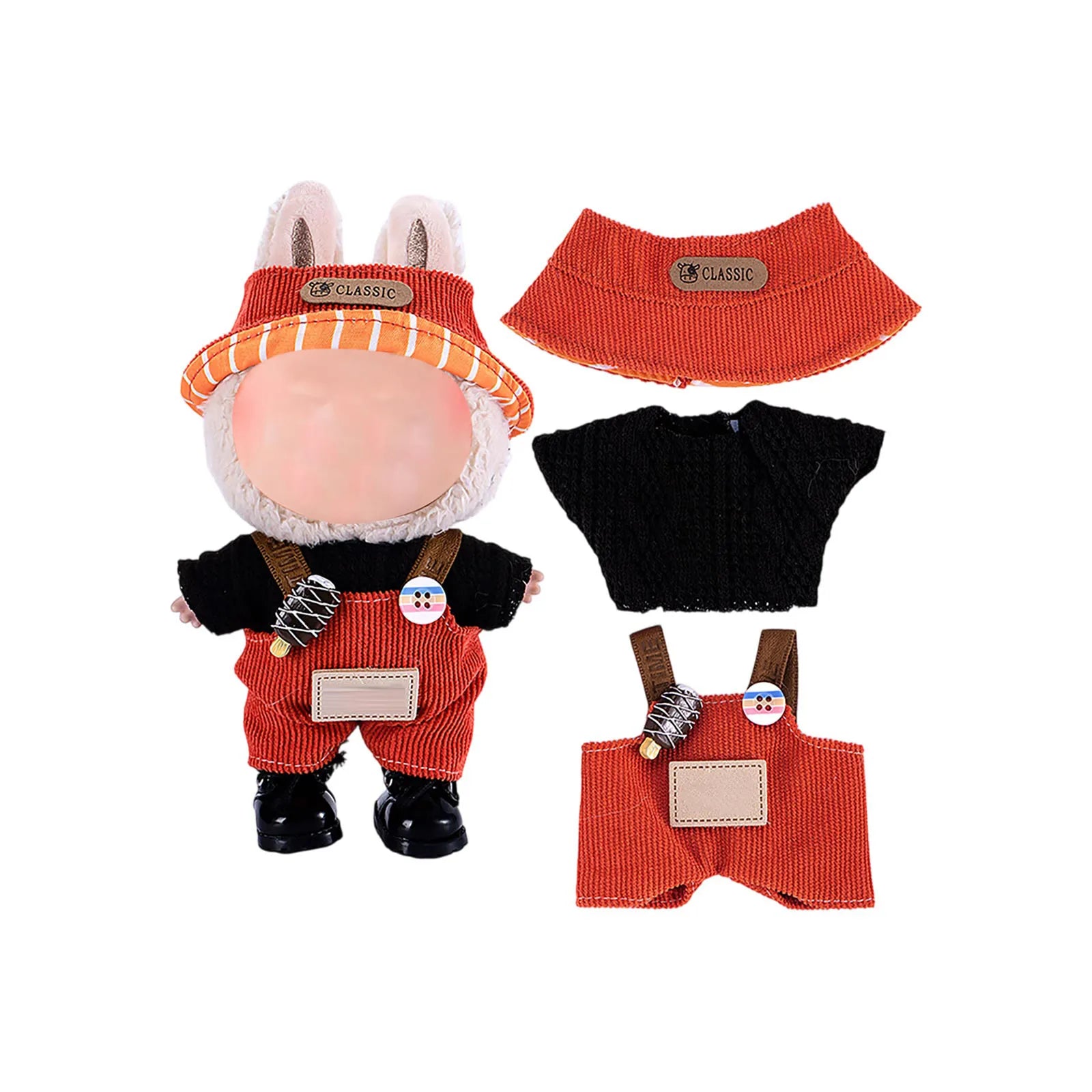 Doll Clothes Set For Labubu 17cm Plush Doll Accessories