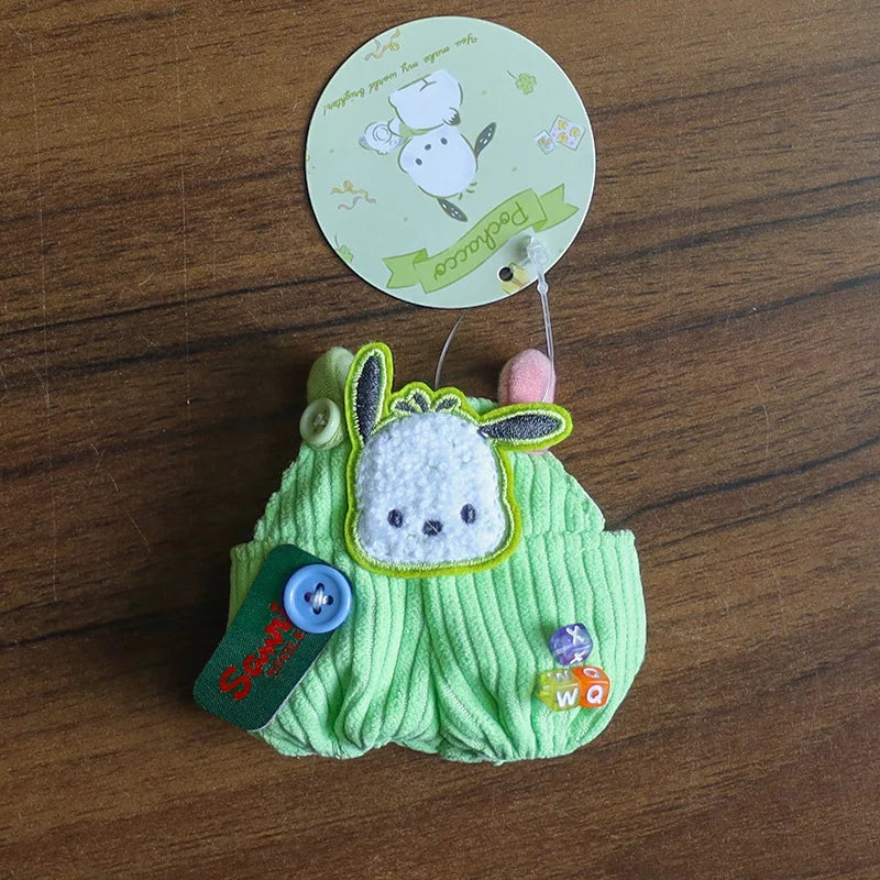 Sanrios Hellokittys Pochacco Kuromi Hat Doll'S Clothes Overalls for 17cm Labubu Clothes Accessories Trendy Outfit Girls Gifts