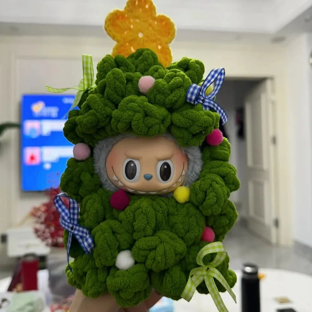 Clothes ONLY
Labubu Clothes Outfit Handmade Diy Material Package Knitted Crochet Christmas Tree Clothing 15/17cm Labubu Doll Christmas Gift