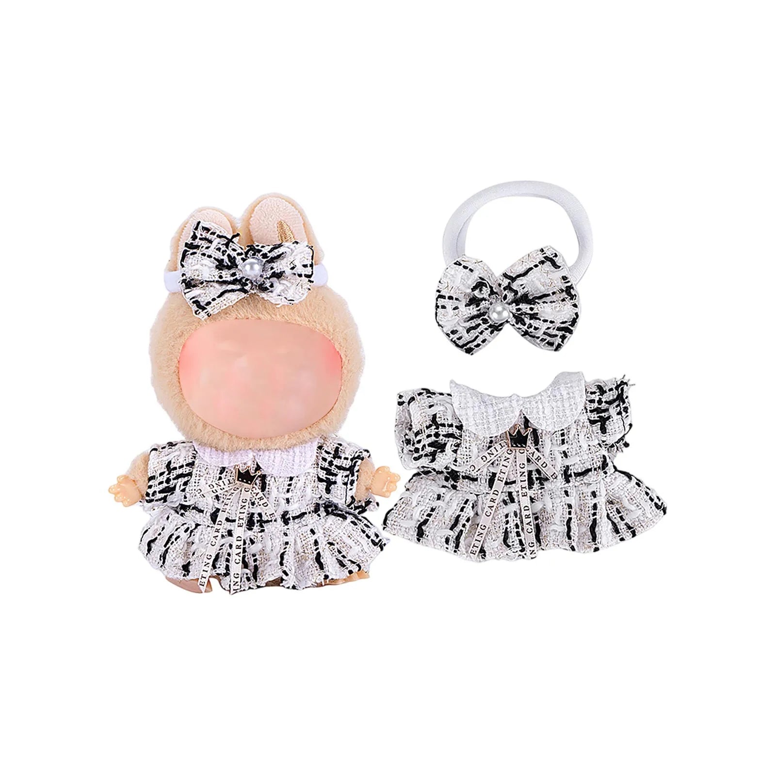 Doll Clothes Set For Labubu 17cm Plush Doll Accessories