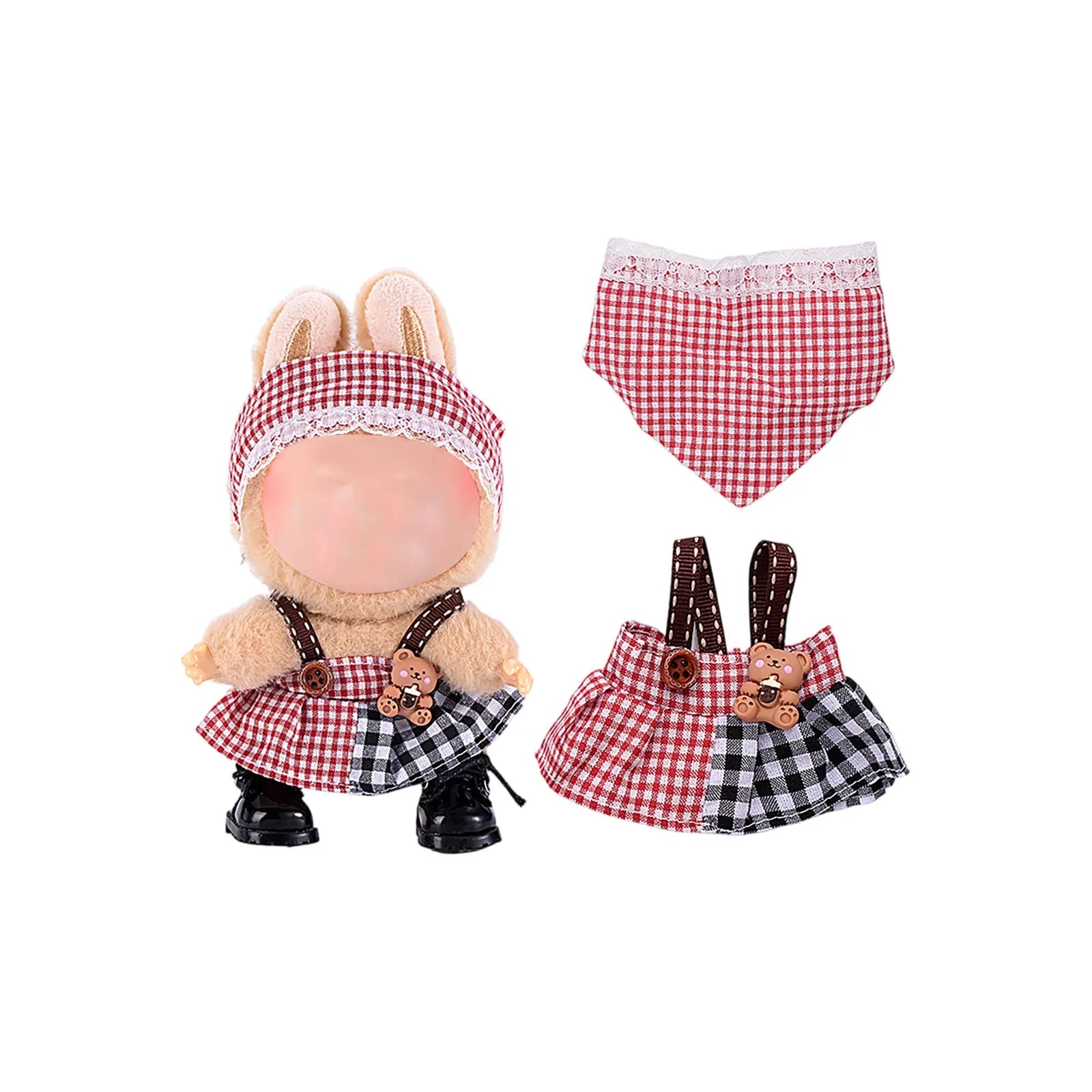 Doll Clothes Set For Labubu 17cm Plush Doll Accessories