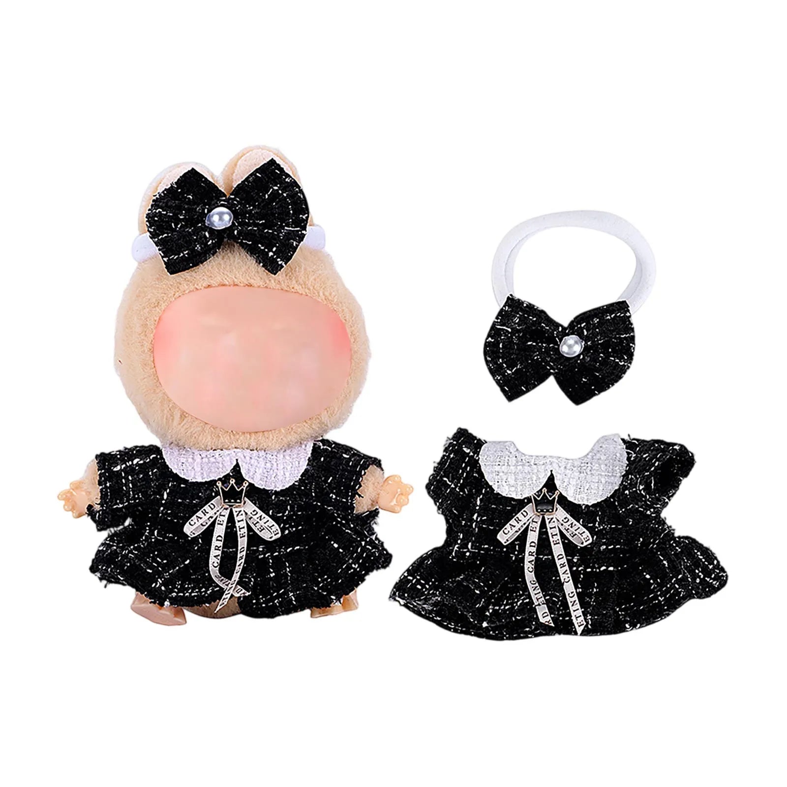 Doll Clothes Set For Labubu 17cm Plush Doll Accessories