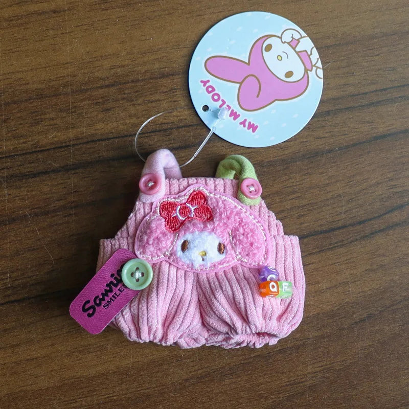 Sanrios Hellokittys Pochacco Kuromi Hat Doll'S Clothes Overalls for 17cm Labubu Clothes Accessories Trendy Outfit Girls Gifts