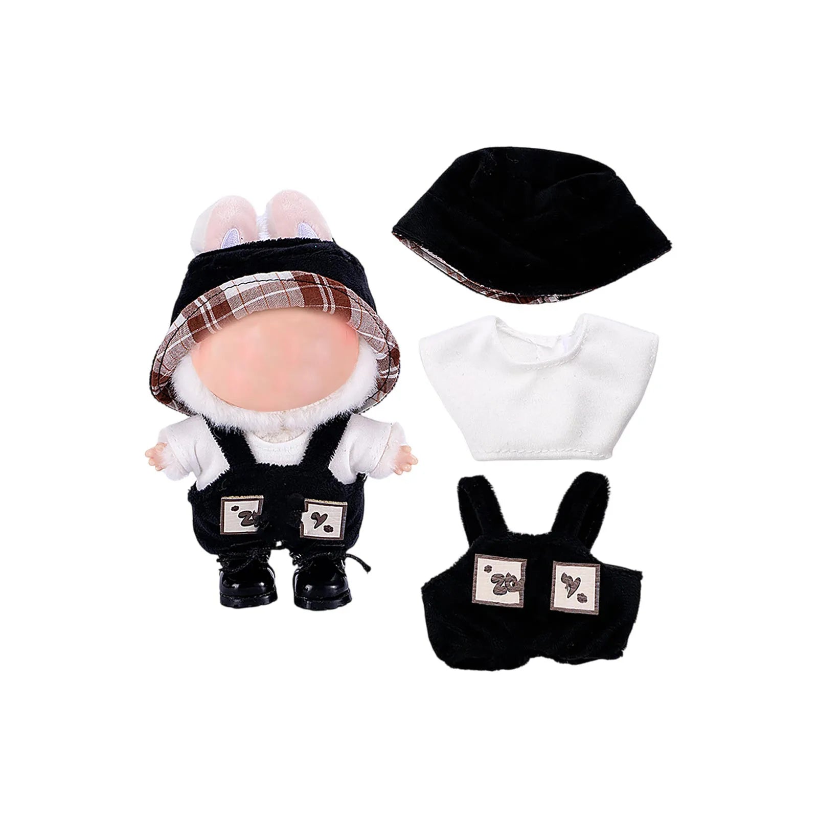 Doll Clothes Set For Labubu 17cm Plush Doll Accessories