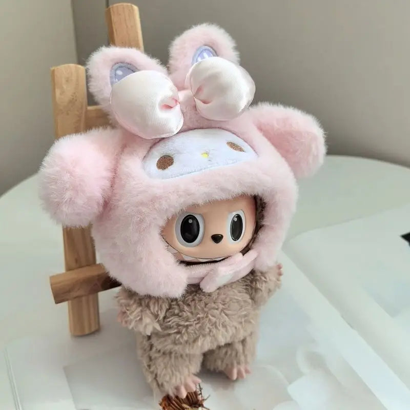 Labubu Cute Plush Headgear Vinyl Doll Hat Accessories