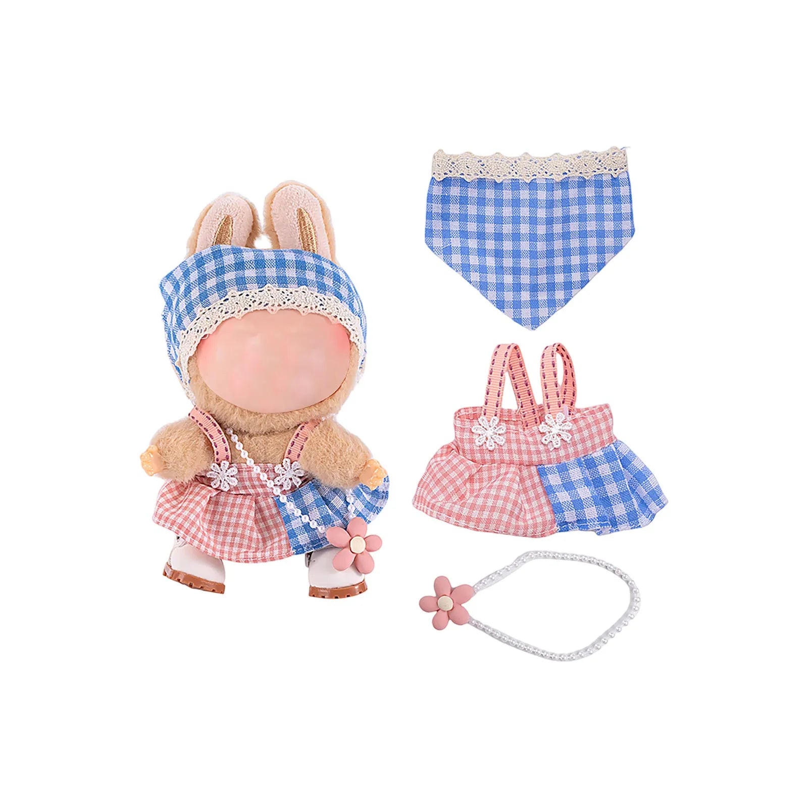 Doll Clothes Set For Labubu 17cm Plush Doll Accessories